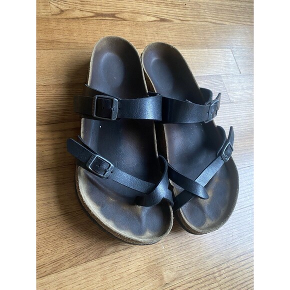 Birkenstock Shoes - Birkenstock Mayari Women's Black Leather Sandal Strappy Birki 10 Summer Size 41